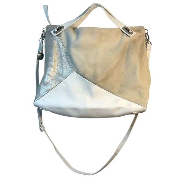 SKAGEN HANDBAG PURSE TAN WHITE SILVER SHOULDER LEATHER CAPSULE CASUAL EVERYDAY - Picture 12 of 12